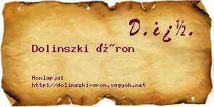 Dolinszki Áron névjegykártya